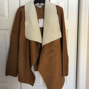 NWT large Sherpa faux suede blazer/jacket